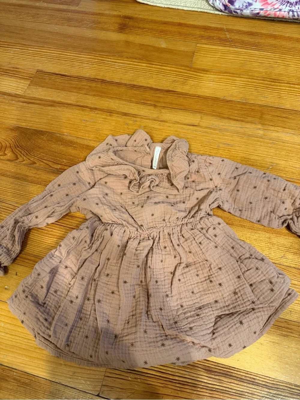 Rylee + Cru Dusty Rose Star-Print Baby Dress